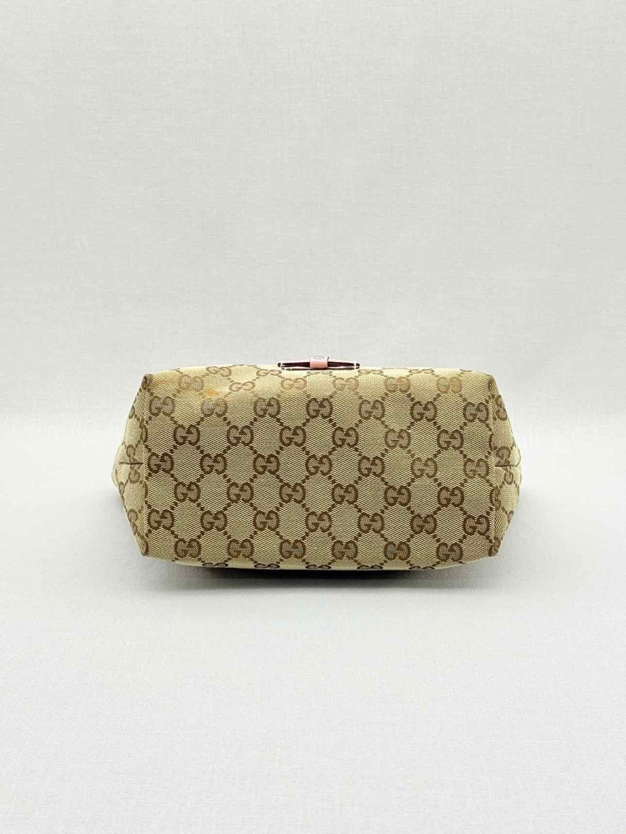 Pre - loved GUCCI Zoo Beige w/ Pink GG Tote Bag at Reems Closet