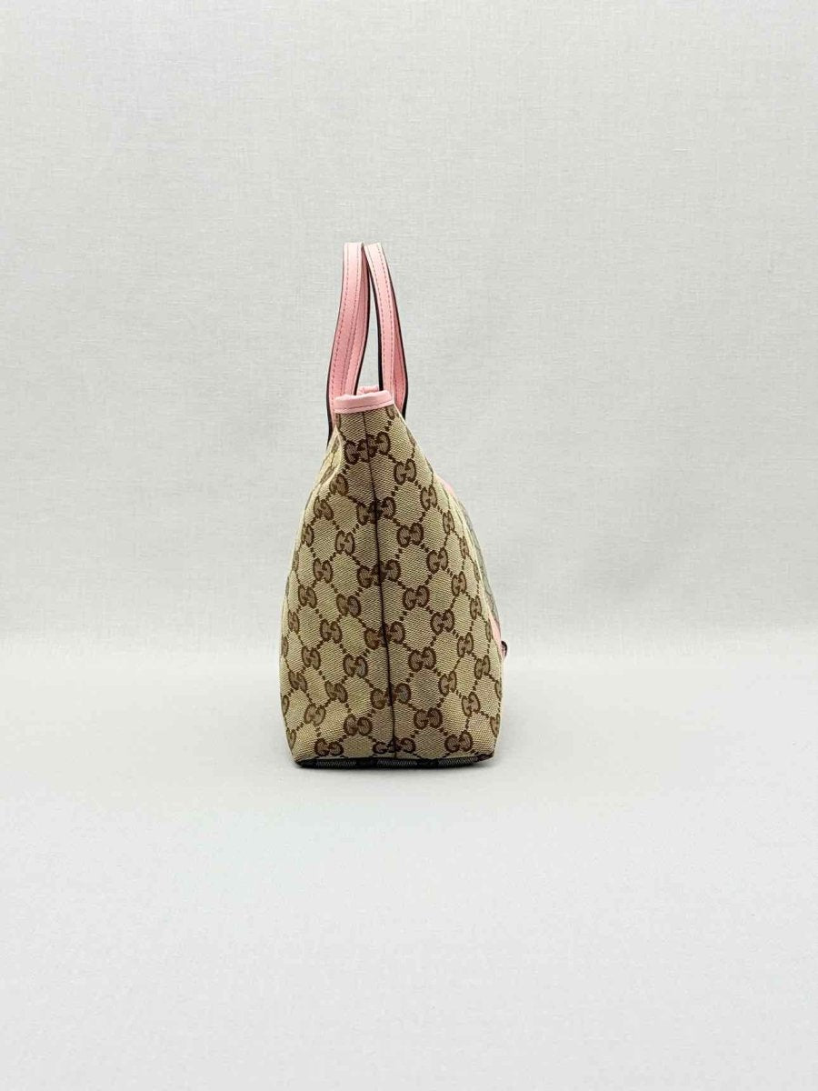 Pre - loved GUCCI Zoo Beige w/ Pink GG Tote Bag at Reems Closet