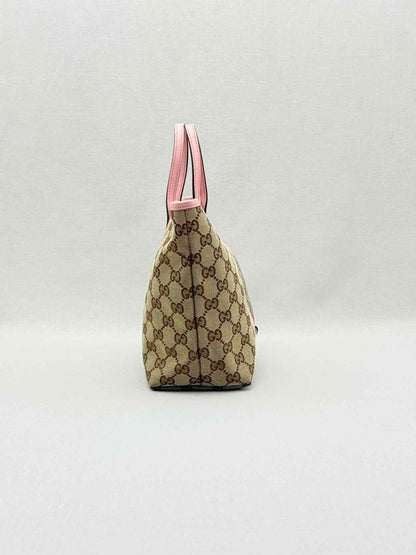 Pre - loved GUCCI Zoo Beige w/ Pink GG Tote Bag at Reems Closet