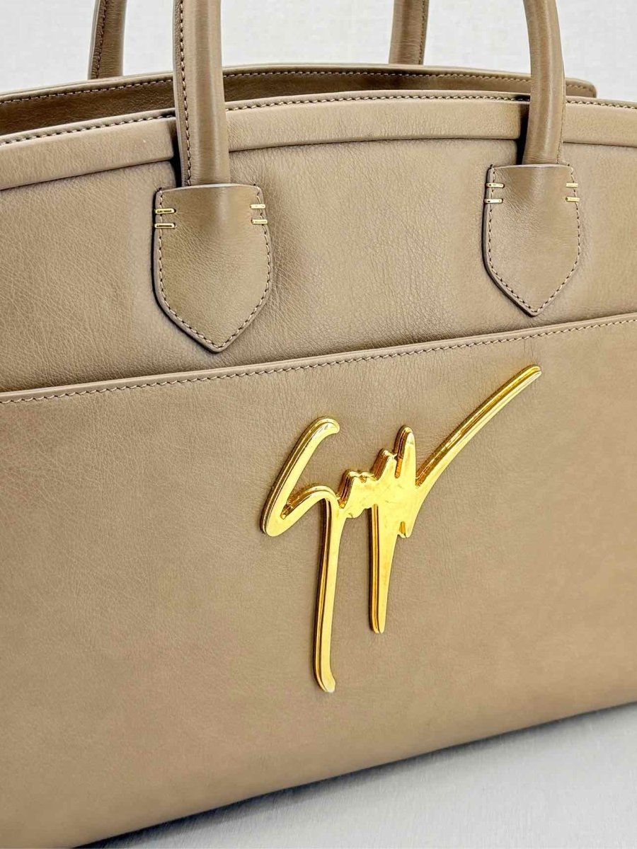 Pre - loved GUISEPPE ZANOTTI Angelina Taupe Top Handle at Reems Closet