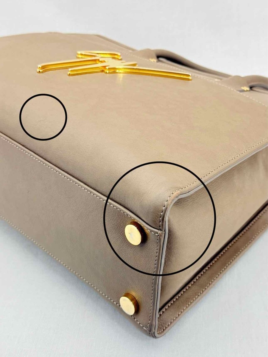 Pre - loved GUISEPPE ZANOTTI Angelina Taupe Top Handle at Reems Closet