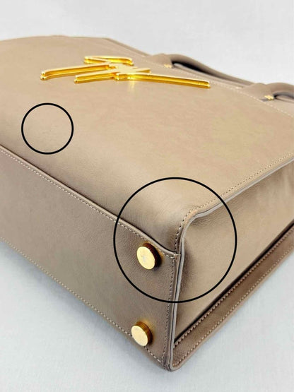 Pre - loved GUISEPPE ZANOTTI Angelina Taupe Top Handle at Reems Closet