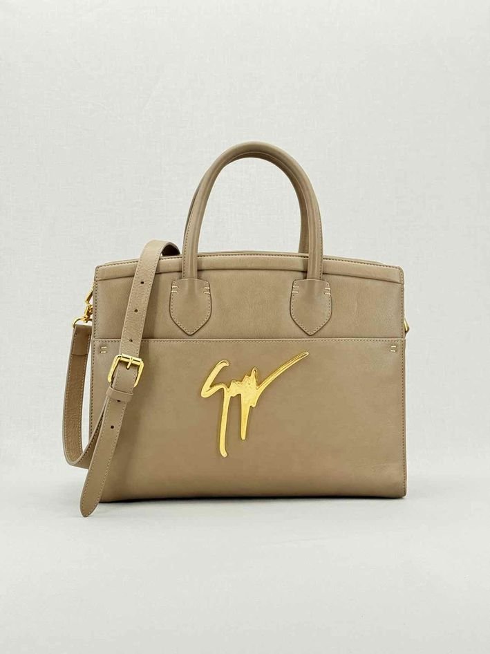 Pre - loved GUISEPPE ZANOTTI Angelina Taupe Top Handle at Reems Closet