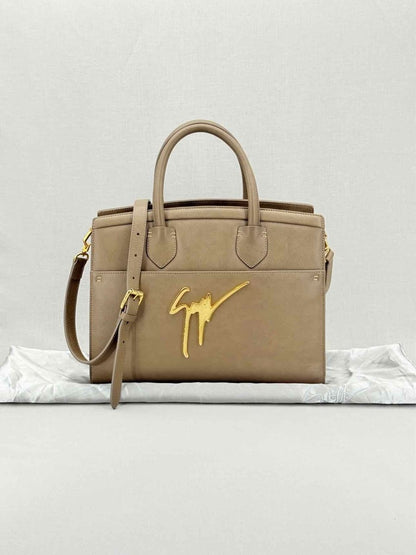 Pre - loved GUISEPPE ZANOTTI Angelina Taupe Top Handle at Reems Closet