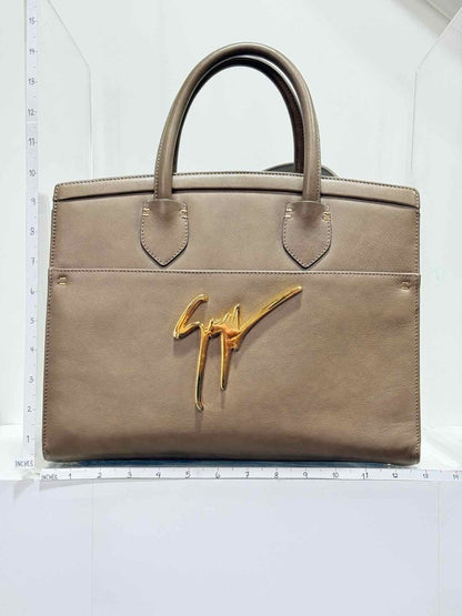 Pre - loved GUISEPPE ZANOTTI Angelina Taupe Top Handle at Reems Closet