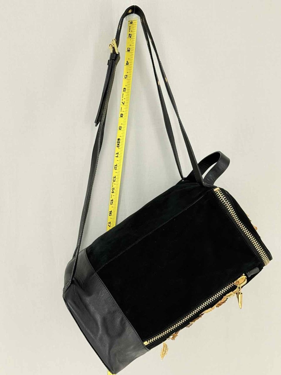 Pre - loved GUISEPPE ZANOTTI Black & Gold Flower Backpack at Reems Closet