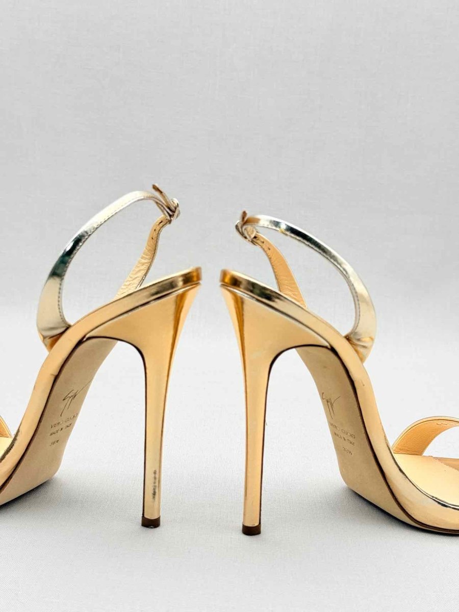 Pre - loved GUISEPPE ZANOTTI Rose Gold Size EU 38.5 Heeled Sandals at Reems Closet