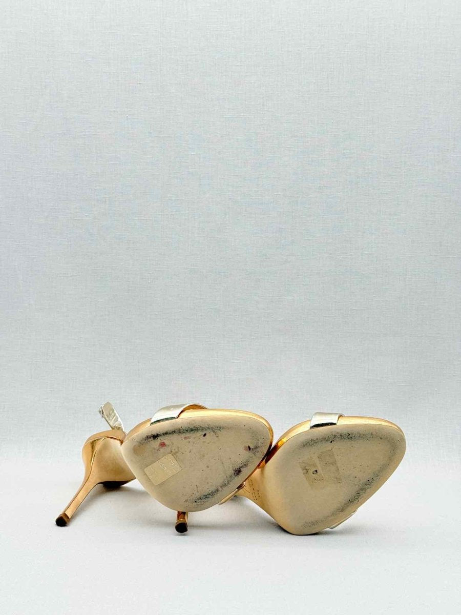 Pre - loved GUISEPPE ZANOTTI Rose Gold Size EU 38.5 Heeled Sandals at Reems Closet