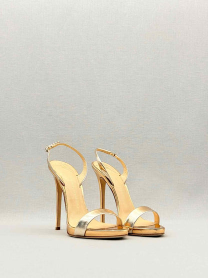 Pre - loved GUISEPPE ZANOTTI Rose Gold Size EU 38.5 Heeled Sandals at Reems Closet