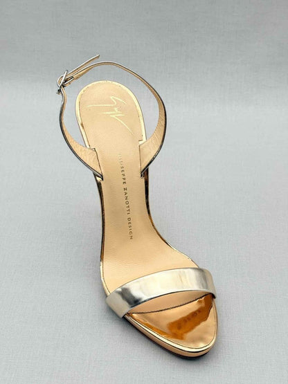 Pre - loved GUISEPPE ZANOTTI Rose Gold Size EU 38.5 Heeled Sandals at Reems Closet