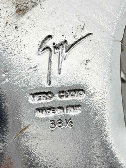 Pre - loved GUISEPPE ZANOTTI Silver Size EU 38.5 Sandals at Reems Closet