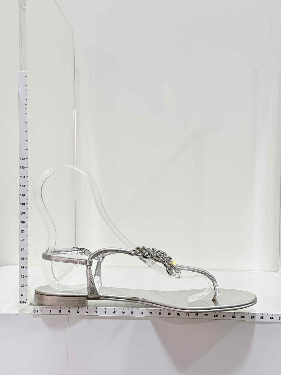 Pre - loved GUISEPPE ZANOTTI Silver Size EU 38.5 Sandals at Reems Closet