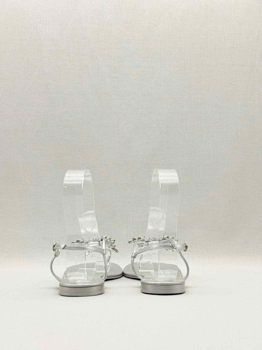 Pre - loved GUISEPPE ZANOTTI Silver Size EU 38.5 Sandals at Reems Closet