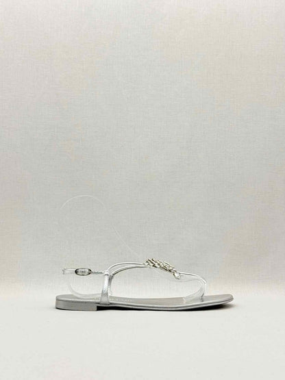 Pre - loved GUISEPPE ZANOTTI Silver Size EU 38.5 Sandals at Reems Closet