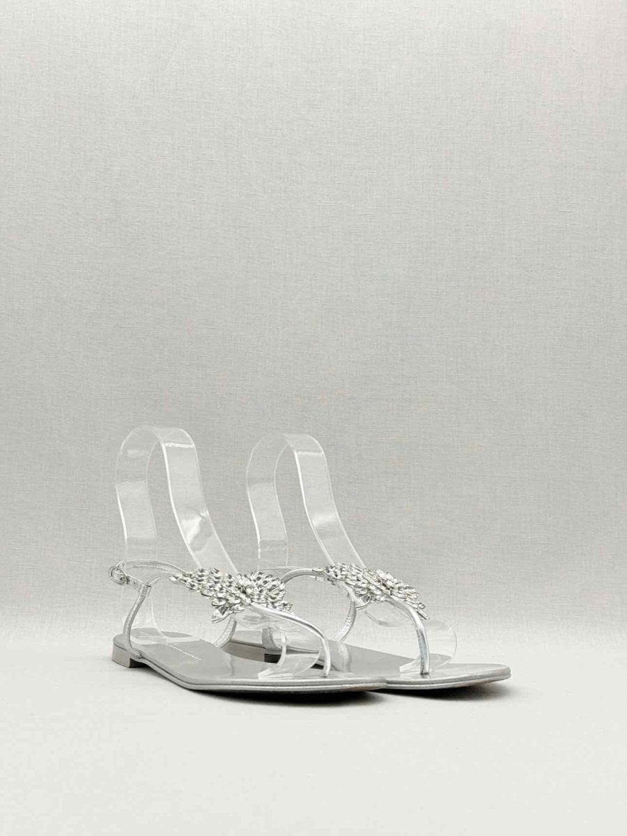 Pre - loved GUISEPPE ZANOTTI Silver Size EU 38.5 Sandals at Reems Closet