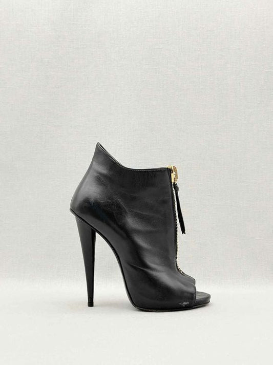 Pre-loved GUISEPPE ZANOTTI Zip Front Black Size EU 37.5 Booties at Reems Closet