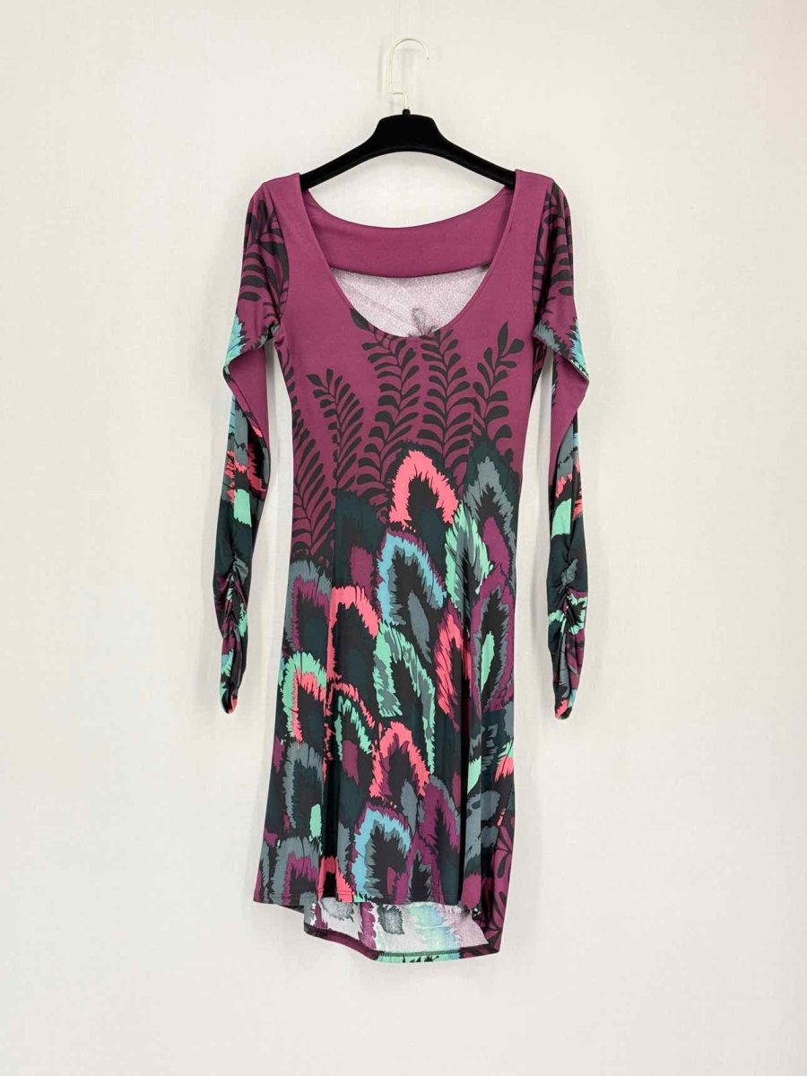 Pre-loved HALE BOB Burgundy Multicolor Size Small Short Dress at Reems Closet