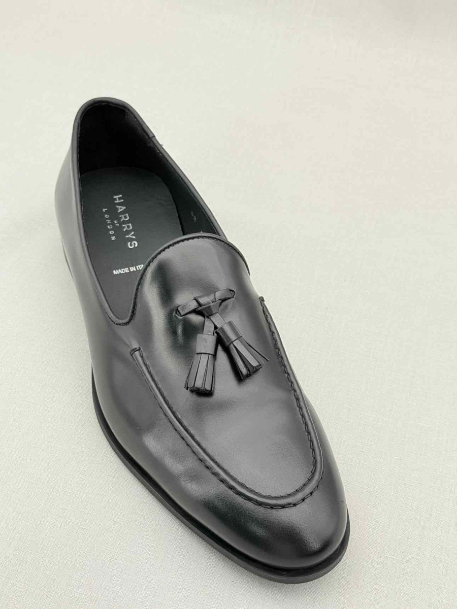 Pre - loved HARRYS LONDON Tweed Black Size EU 43 Loafers at Reems Closet