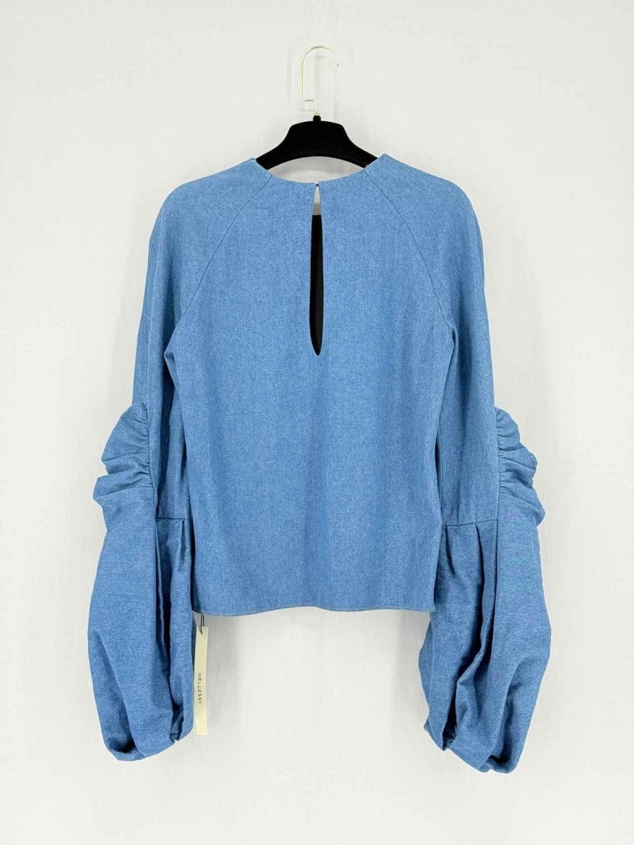 Pre - loved HELLESSEY Blue Size US 4 Blouse at Reems Closet