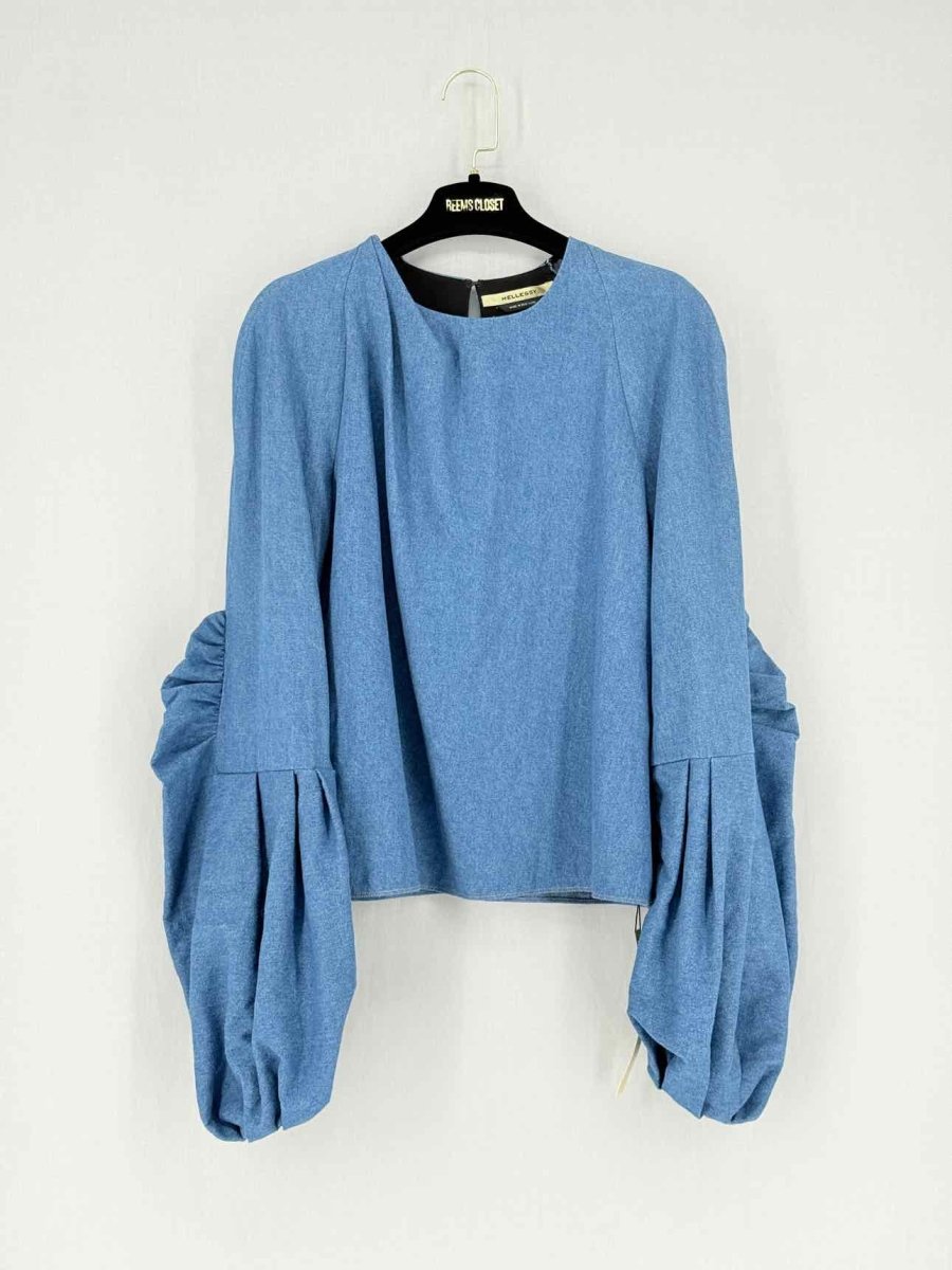 Pre - loved HELLESSEY Blue Size US 4 Blouse at Reems Closet
