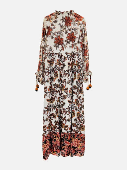 Pre - loved HEMANT & NANDITA White Multicolor Midi Dress at Reems Closet