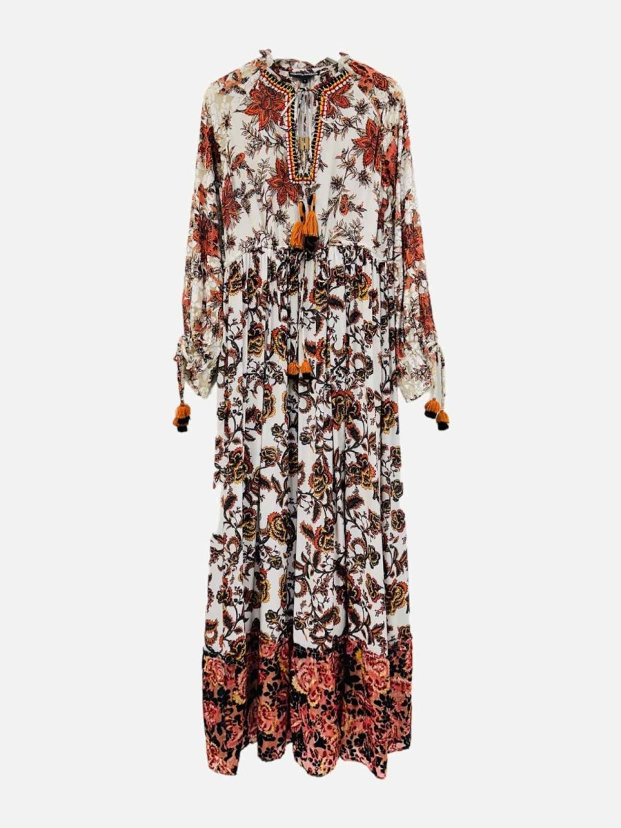 Pre - loved HEMANT & NANDITA White Multicolor Midi Dress at Reems Closet