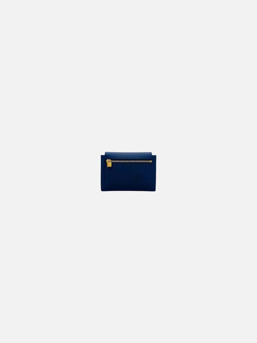 Pre - loved HERMES 2022 Royal Blue Compact Wallet at Reems Closet