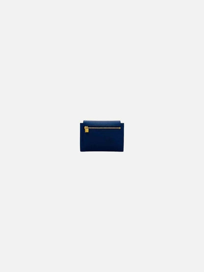 Pre - loved HERMES 2022 Royal Blue Compact Wallet at Reems Closet