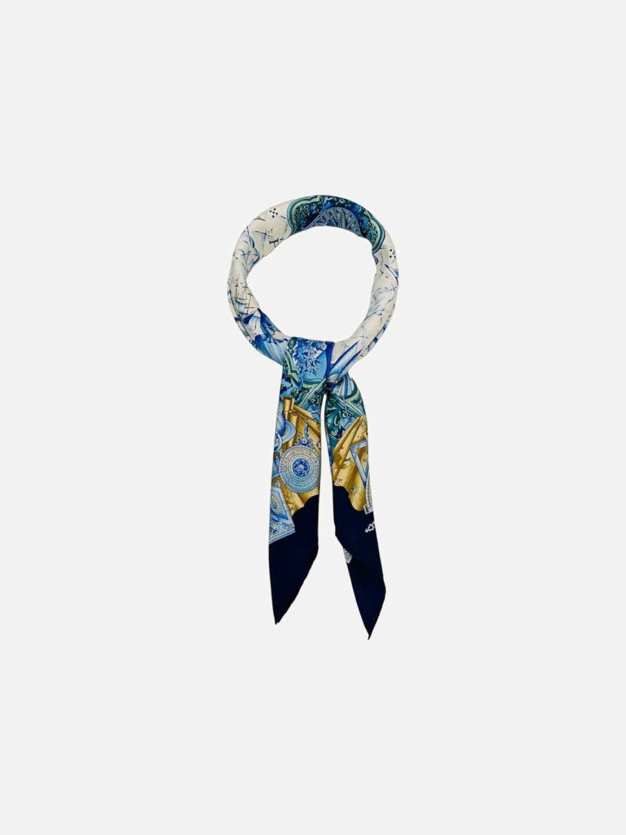 Pre - loved HERMES Azulejos White & Blue Scarf at Reems Closet