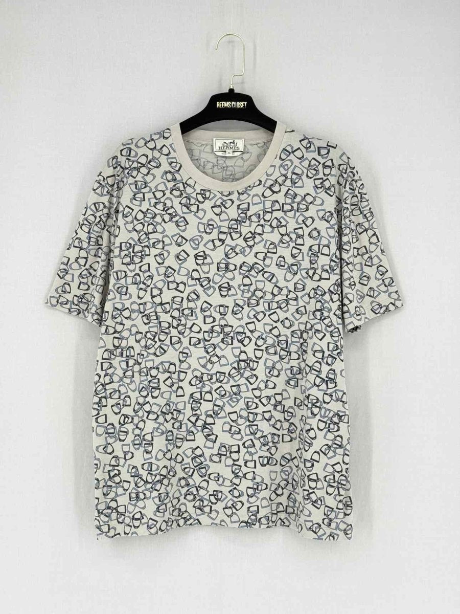 Pre - loved HERMES Beige Multicolor Printed Size XLarge Top at Reems Closet