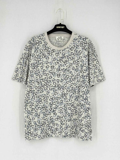 Pre - loved HERMES Beige Multicolor Printed Size XLarge Top at Reems Closet