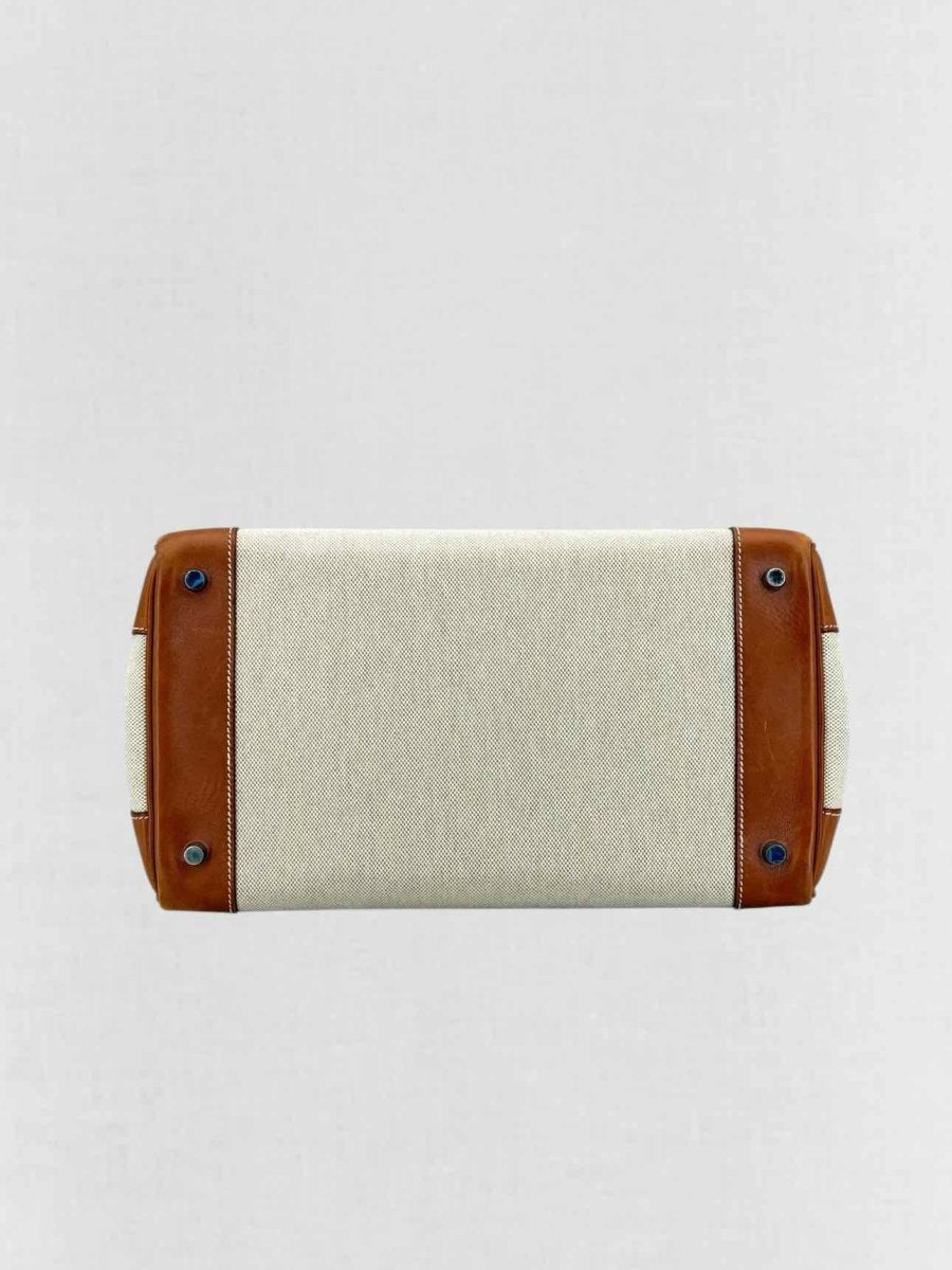 Pre - loved HERMES Birkin Cream & Brown Top Handle at Reems Closet