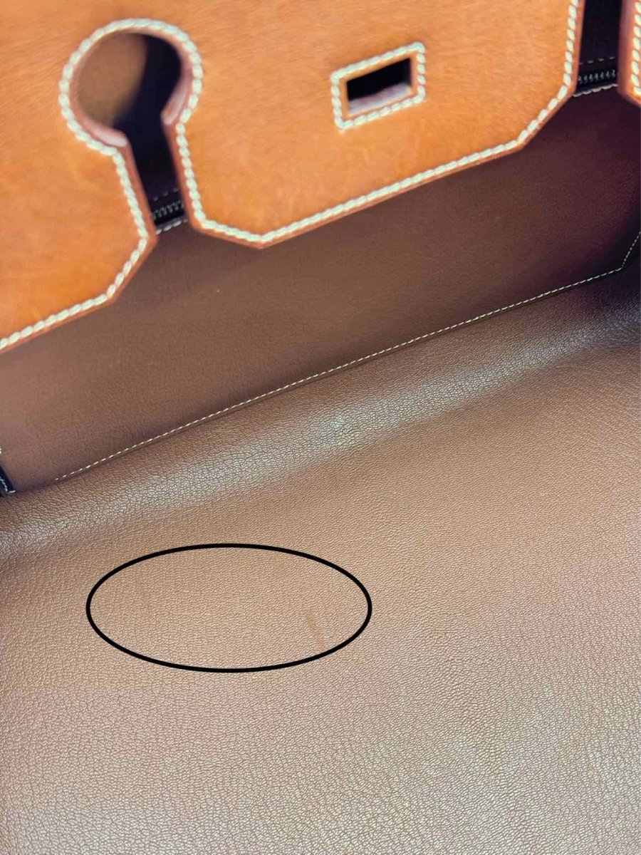 Pre - loved HERMES Birkin Cream & Brown Top Handle at Reems Closet