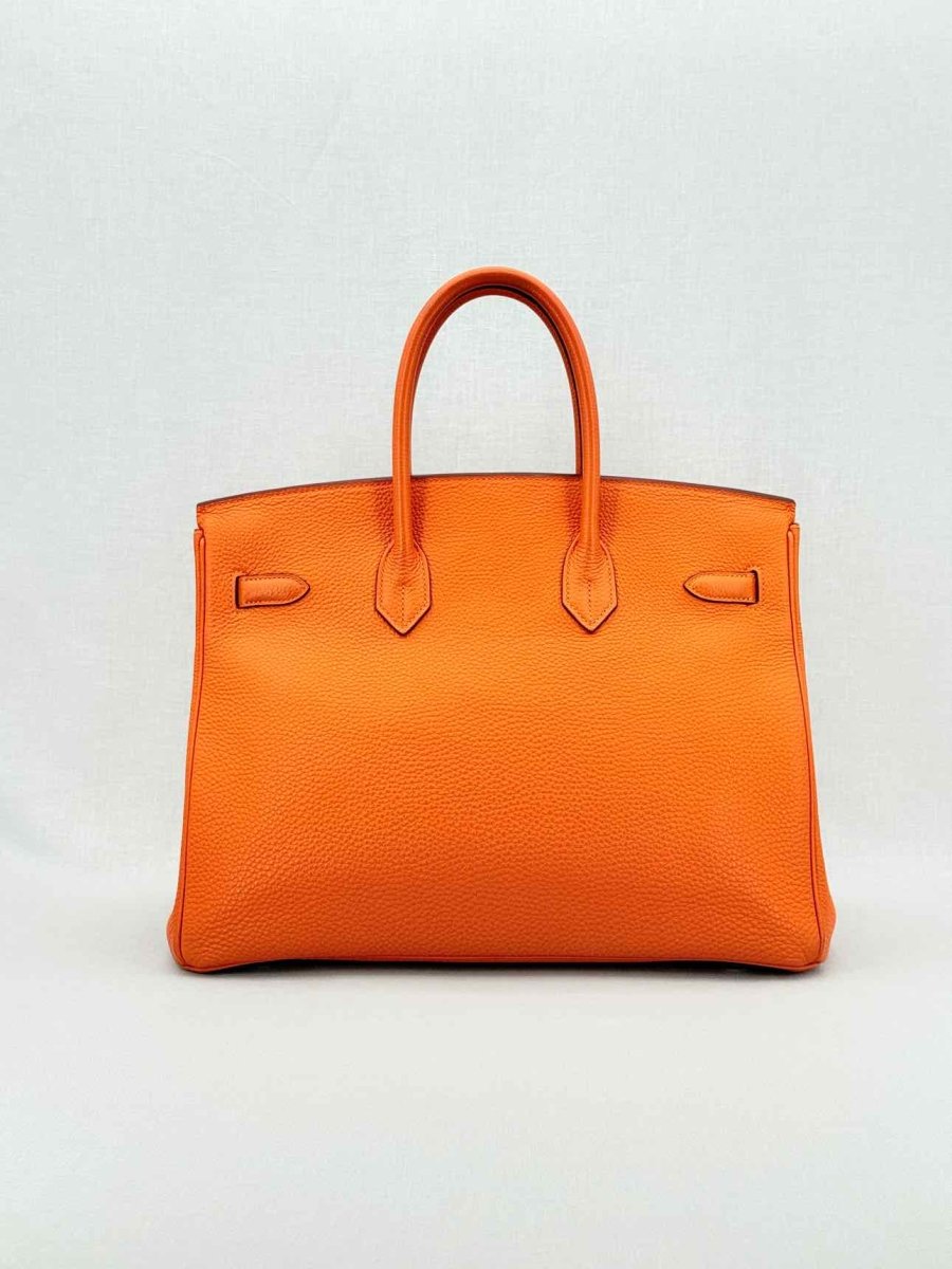 Pre - loved HERMES Birkin Orange Top Handle at Reems Closet