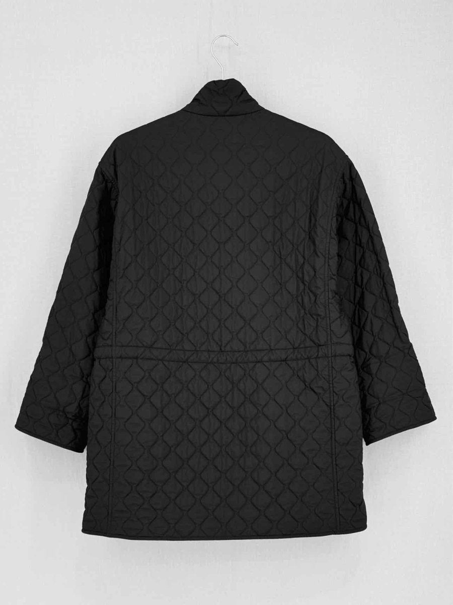 Pre-loved HERMES Black Quilted Size US 2 Coat at Reems Closet
