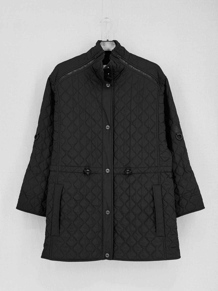 Pre-loved HERMES Black Quilted Size US 2 Coat at Reems Closet