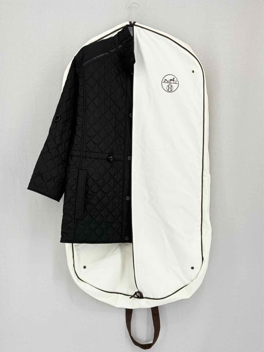 Pre-loved HERMES Black Quilted Size US 2 Coat at Reems Closet