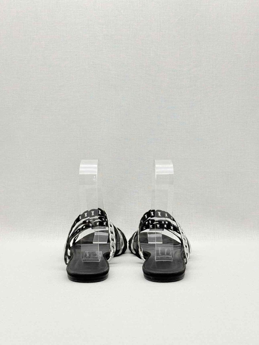 Pre-loved HERMES Black & Silver Size EU 39 Sandals at Reems Closet