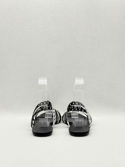Pre-loved HERMES Black & Silver Size EU 39 Sandals at Reems Closet