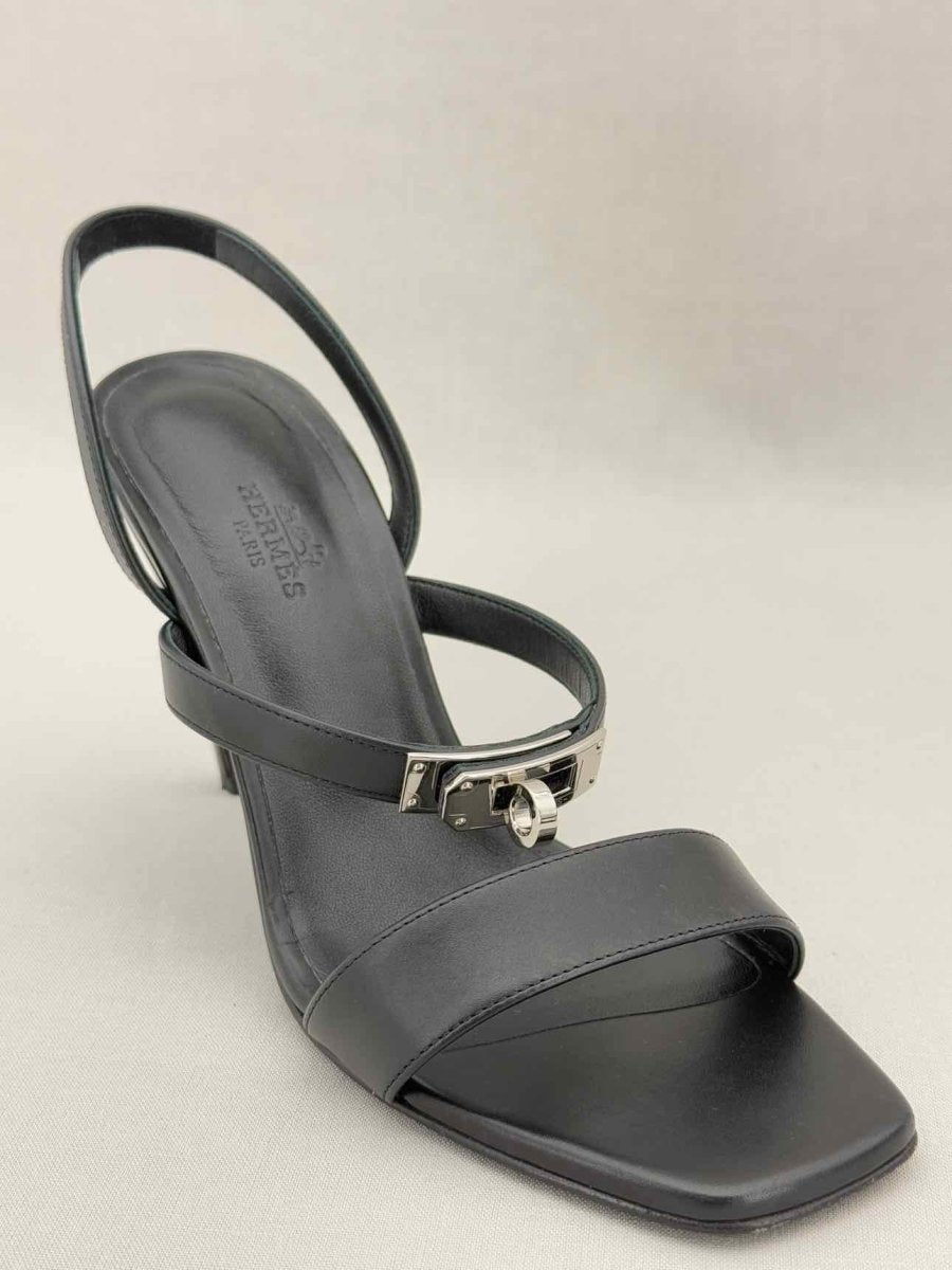 Pre - loved HERMES Black Size EU 38 Heeled Sandals at Reems Closet