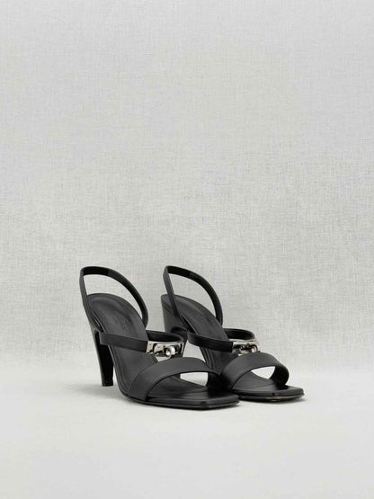 Pre - loved HERMES Black Size EU 38 Heeled Sandals at Reems Closet