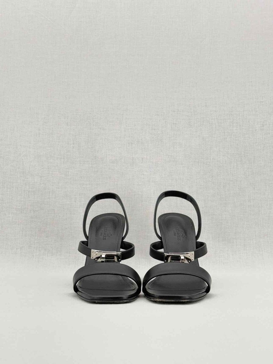 Pre - loved HERMES Black Size EU 38 Heeled Sandals at Reems Closet