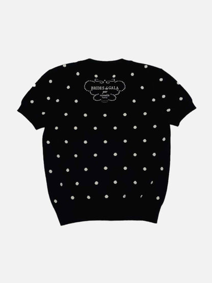 Pre - loved HERMES Black w/ White Print Size Small Top at Reems Closet