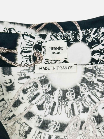 Pre - loved HERMES Black & White Print Size US 4 Shirt at Reems Closet