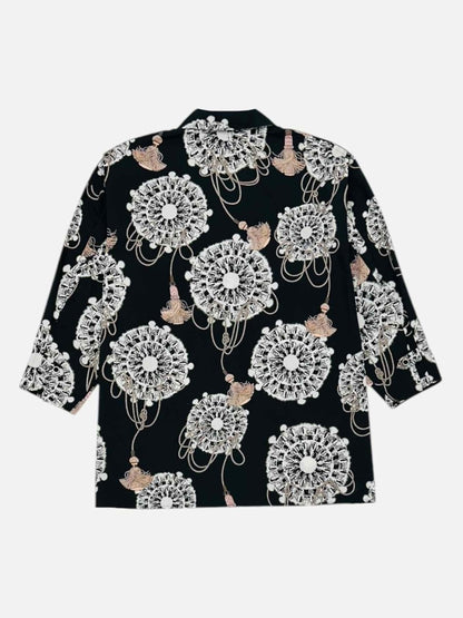 Pre-loved HERMES Black & White Print Size US 4 Shirt at Reems Closet