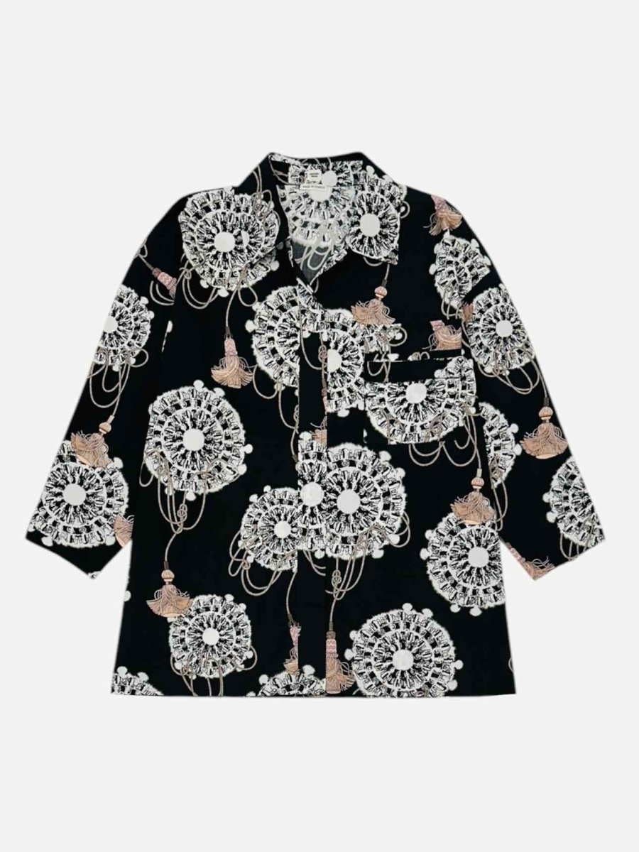 Pre-loved HERMES Black & White Print Size US 4 Shirt at Reems Closet