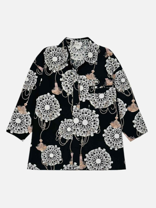 Pre-loved HERMES Black & White Print Size US 4 Shirt at Reems Closet