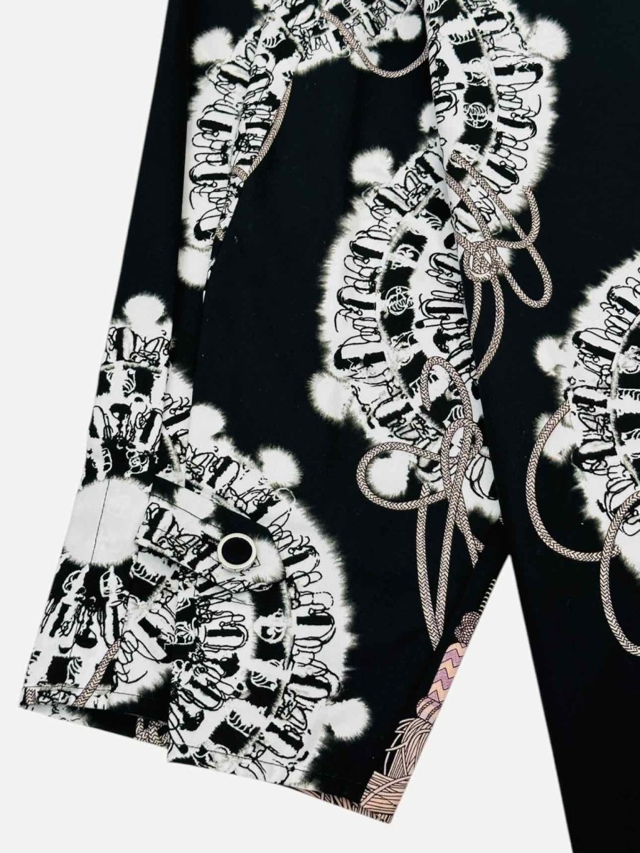 Pre-loved HERMES Black & White Print Size US 4 Shirt at Reems Closet