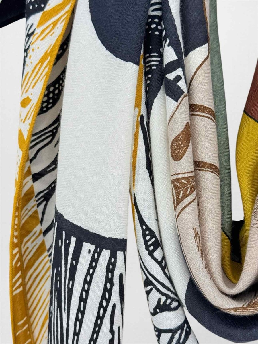 Pre-loved HERMES Blanc Multicolore Shawl at Reems Closet