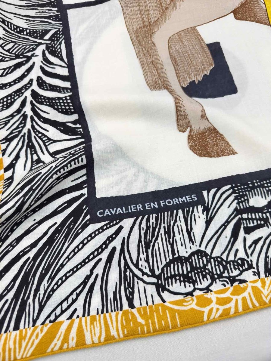 Pre-loved HERMES Blanc Multicolore Shawl at Reems Closet